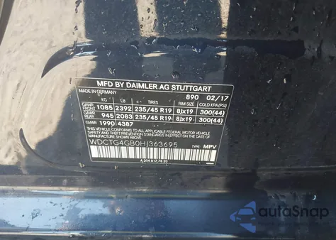 2017 Mercedes-Benz Gla 250 4Matic из США, поврежденный, VIN WDCTG4GB0HJ363695